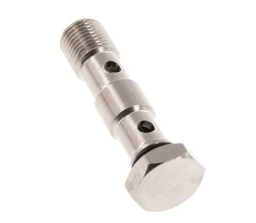 Perno banjo de latón niquelado de 2 vías con rosca macho G1/8'' NBR [2 piezas]