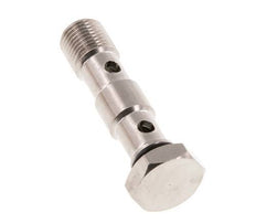Perno banjo de latón niquelado de 2 vías con rosca macho G1/8'' NBR [2 piezas]