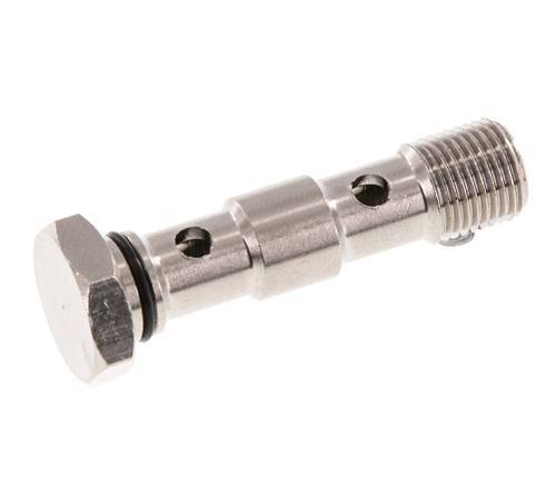 Perno banjo de latón niquelado de 2 vías con rosca macho G1/8'' NBR [2 piezas]