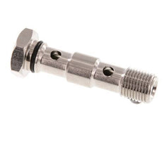 Perno banjo de latón niquelado de 2 vías con rosca macho G1/8'' NBR [2 piezas]