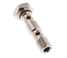 Perno banjo de latón niquelado de 2 vías con rosca macho G1/8'' NBR [2 piezas]