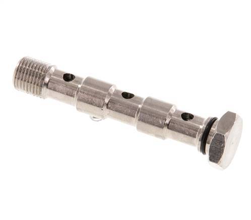Perno banjo de latón niquelado de 3 vías con rosca macho G1/8'' NBR