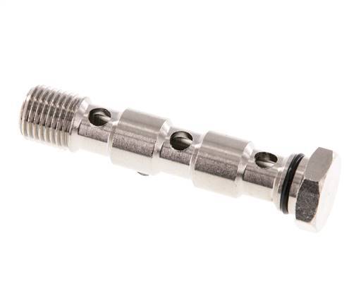 Perno banjo de latón niquelado de 3 vías con rosca macho G1/4'' NBR