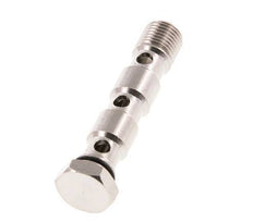 Perno banjo de latón niquelado de 3 vías con rosca macho G1/4'' NBR