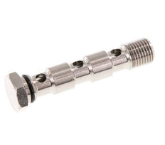 Perno banjo de latón niquelado de 3 vías con rosca macho G1/4'' NBR