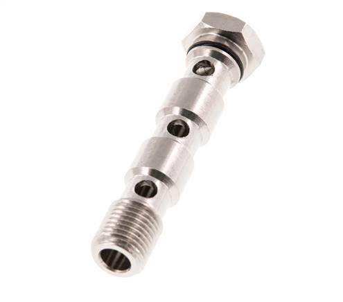 Perno banjo de latón niquelado de 3 vías con rosca macho G1/4'' NBR