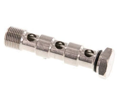 Perno banjo de latón niquelado de 3 vías con rosca macho G3/8'' NBR