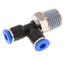 Racor en T en ángulo recto de 4mm x R1/4'' con rosca macho latón/PA 66 NBR giratorio [2 piezas]