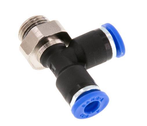 Racor en T en ángulo recto de 4mm x G1/8'' con rosca macho latón/PA 66 NBR giratorio [2 piezas]