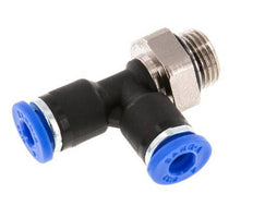 Racor en T en ángulo recto de 4mm x G1/8'' con rosca macho latón/PA 66 NBR giratorio [2 piezas]