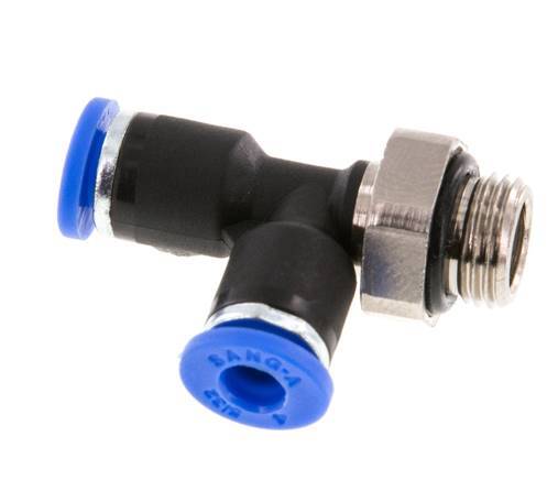 Racor en T en ángulo recto de 4mm x G1/8'' con rosca macho latón/PA 66 NBR giratorio [2 piezas]