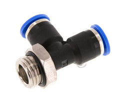 Racor en T en ángulo recto de 6mm x G1/4'' con rosca macho latón/PA 66 NBR giratorio [2 piezas]