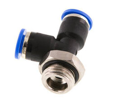 Racor en T en ángulo recto de 6mm x G1/4'' con rosca macho latón/PA 66 NBR giratorio [2 piezas]