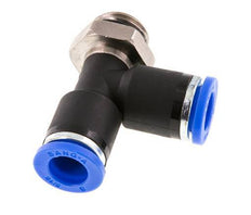 Racor en T en ángulo recto de 8mm x G1/4'' con rosca macho latón/PA 66 NBR giratorio [2 piezas]