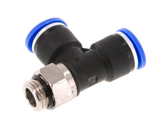 Racor en T en ángulo recto de 10mm x G1/4'' con rosca macho Latón/PA 66 NBR Giratorio