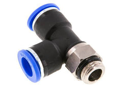 Racor en T en ángulo recto de 10mm x G1/4'' con rosca macho Latón/PA 66 NBR Giratorio