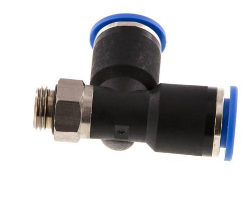 Racor en T en ángulo recto de 12mm x G1/4'' con rosca macho Latón/PA 66 NBR Giratorio