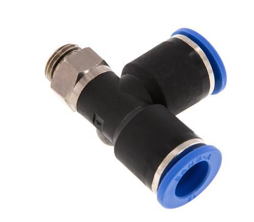 Racor en T en ángulo recto de 12mm x G1/4'' con rosca macho Latón/PA 66 NBR Giratorio