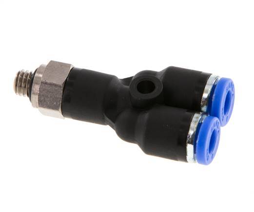 Racor de 4mm x M 5 Y con rosca macho Latón/PA 66 NBR Giratorio [2 Piezas]