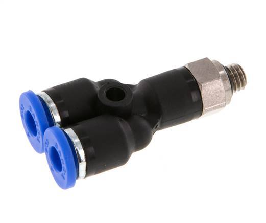 Racor de 4mm x M 5 Y con rosca macho Latón/PA 66 NBR Giratorio [2 Piezas]