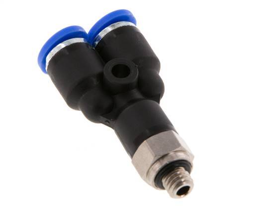 Racor de 4mm x M 5 Y con rosca macho Latón/PA 66 NBR Giratorio [2 Piezas]