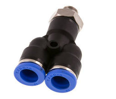 Racor rápido en Y de 10 mm x G1/8'' con rosca macho Latón/PA 66 NBR Giratorio