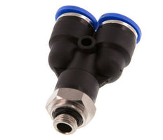Racor rápido en Y de 10 mm x G1/8'' con rosca macho Latón/PA 66 NBR Giratorio