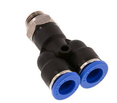 Racor rápido en Y de 10 mm x G1/4'' con rosca macho Latón/PA 66 NBR Giratorio