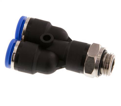 Racor rápido en Y de 10 mm x G1/4'' con rosca macho Latón/PA 66 NBR Giratorio
