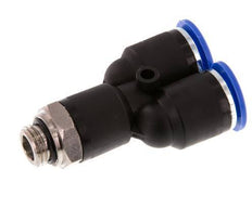 Racor rápido en Y de 12 mm x G1/4'' con rosca macho Latón/PA 66 NBR Giratorio