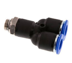 Racor rápido en Y de 12 mm x G1/4'' con rosca macho Latón/PA 66 NBR Giratorio