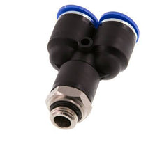 Racor rápido en Y de 12 mm x G1/4'' con rosca macho Latón/PA 66 NBR Giratorio