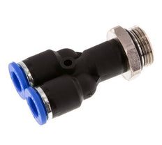 Racor rápido en Y de 8mm x G3/8'' con rosca macho latón/PA 66 NBR giratorio [2 piezas]