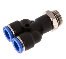 Racor rápido en Y de 10 mm x G3/8'' con rosca macho Latón/PA 66 NBR Giratorio