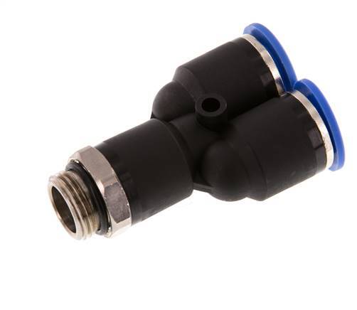 Racor rápido en Y de 12 mm x G3/8'' con rosca macho Latón/PA 66 NBR Giratorio