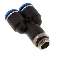 Racor rápido en Y de 12 mm x G3/8'' con rosca macho Latón/PA 66 NBR Giratorio