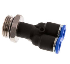 Racor rápido en Y de 8 mm x G1/2'' con rosca macho Latón/PA 66 NBR Giratorio