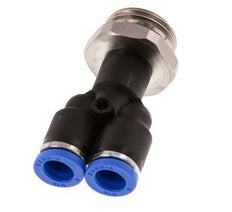 Racor rápido en Y de 8 mm x G1/2'' con rosca macho Latón/PA 66 NBR Giratorio