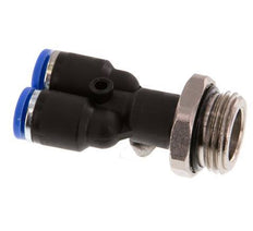Racor rápido en Y de 8 mm x G1/2'' con rosca macho Latón/PA 66 NBR Giratorio