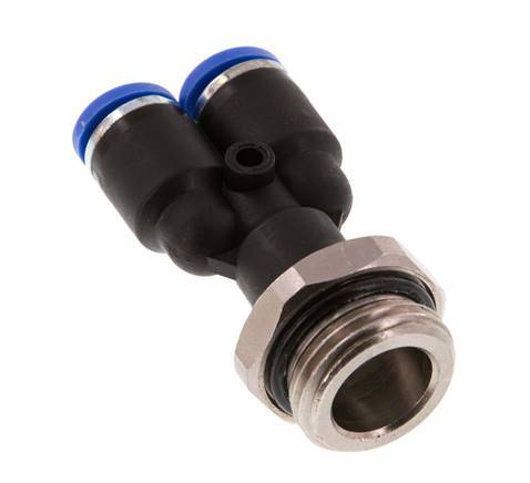 Racor rápido en Y de 8 mm x G1/2'' con rosca macho Latón/PA 66 NBR Giratorio