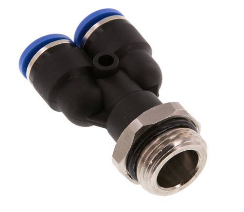 Racor rápido en Y de 10 mm x G1/2'' con rosca macho Latón/PA 66 NBR Giratorio