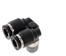6mm x R1/8'' Y Push-in Fitting with Male Threads Brass/PBT NBR Rotatable
