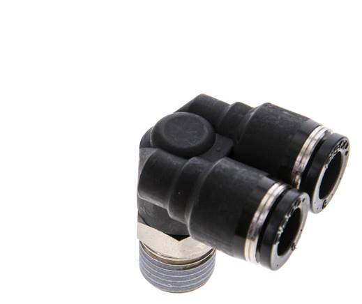 8mm x R1/4'' Y Push-in Fitting with Male Threads Brass/PBT NBR Rotatable