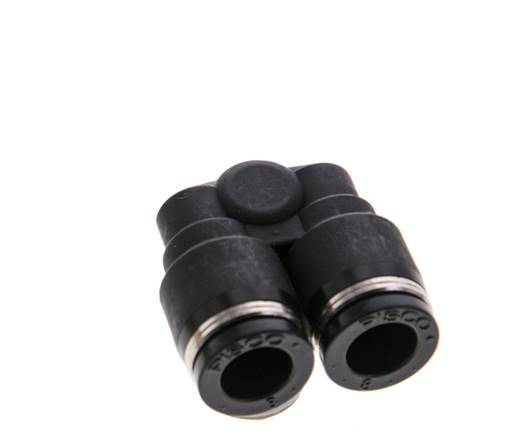 8mm x R1/4'' Y Push-in Fitting with Male Threads Brass/PBT NBR Rotatable