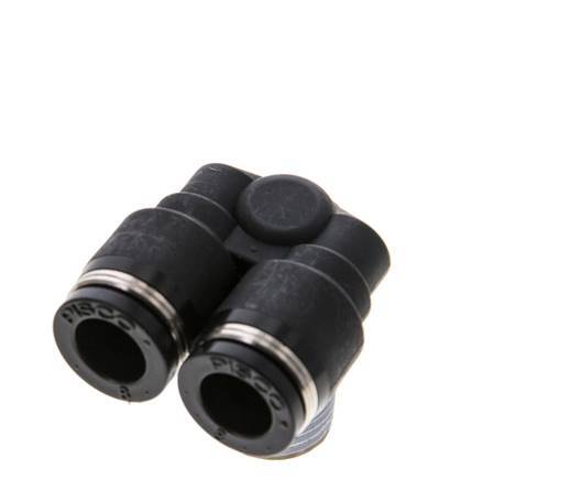 8mm x R1/4'' Y Push-in Fitting with Male Threads Brass/PBT NBR Rotatable