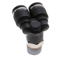 8mm x R1/4'' Y Push-in Fitting with Male Threads Brass/PBT NBR Rotatable