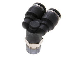 8mm x R1/4'' Y Push-in Fitting with Male Threads Brass/PBT NBR Rotatable