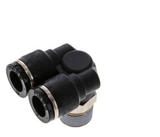 10mm x R3/8'' Y Push-in Fitting with Male Threads Brass/PBT NBR Rotatable