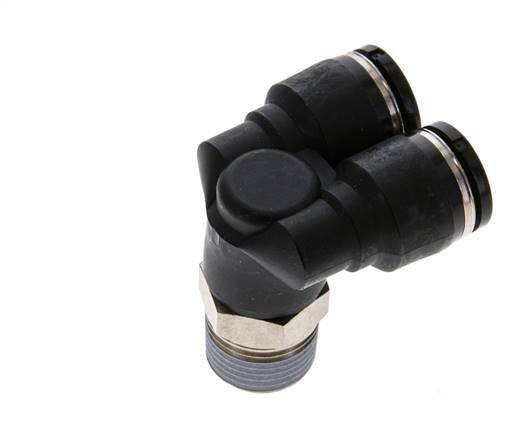 10mm x R3/8'' Y Push-in Fitting with Male Threads Brass/PBT NBR Rotatable