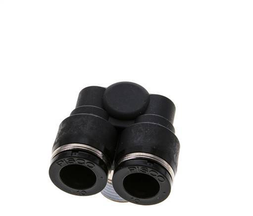 10mm x R3/8'' Y Push-in Fitting with Male Threads Brass/PBT NBR Rotatable